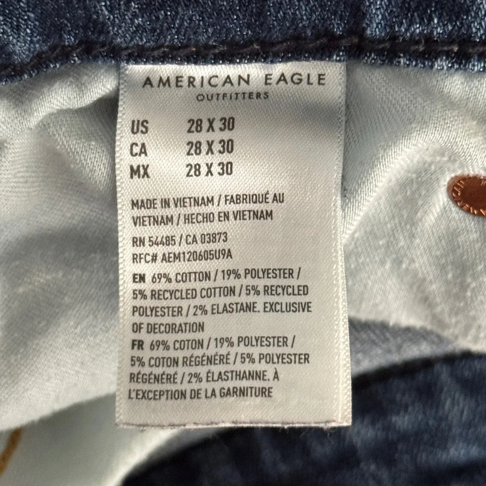 American Eagle Jeans Mens Athletic Straight‎ Airflex Temp Tech Blue Size 28x27